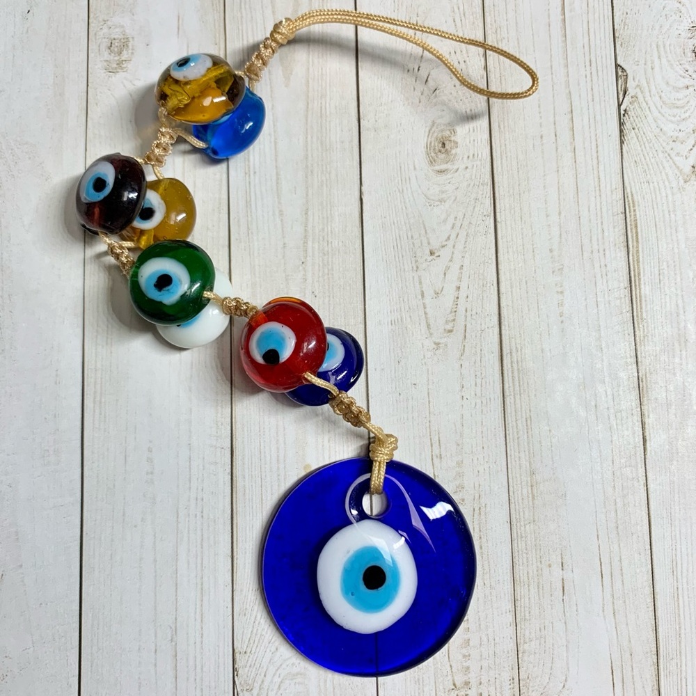Evil Eye Hanging Charm, Car Accessory and Wall Hanging Decor